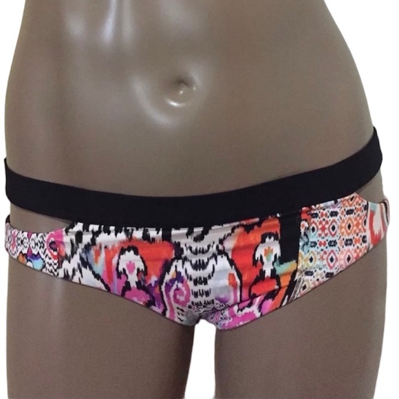 Seafolly X Anthropologie Beach Gypsy Split Band Cut Out Bikini Swim Bottom Funky - Picture 2 of 6